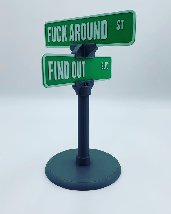 🤣 F**k Around/Find Out Street Sign Desk Decoration | Funny Desk Gift