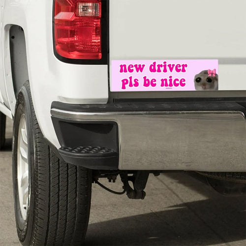 Funny Car Magnet Stickers - New Driver Pls Be Nice